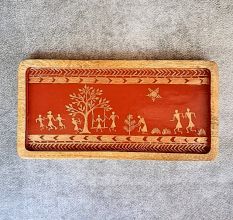 Handmade Mango Wood Hand Painted Serving Tray